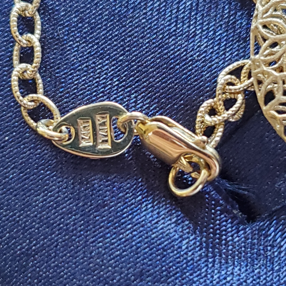 Italian 14K Gold Multi Stone Necklace - Picture 6 of 7
